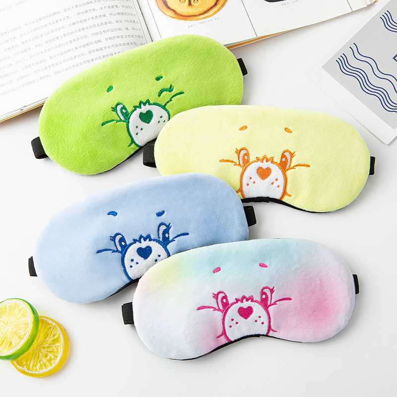 Cartoon plush embroidered sleeping eye mask for children